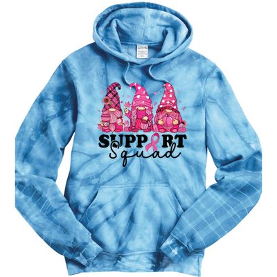 Breast Cancer Awareness For Gnomes Support Squad Tie Dye Hoodie