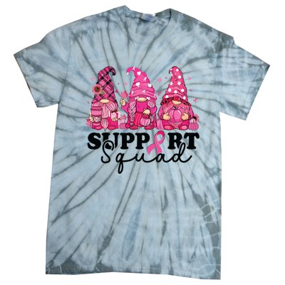 Breast Cancer Awareness For Gnomes Support Squad Tie-Dye T-Shirt