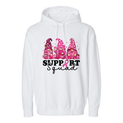 Breast Cancer Awareness For Gnomes Support Squad Garment-Dyed Fleece Hoodie