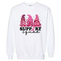 Breast Cancer Awareness For Gnomes Support Squad Garment-Dyed Sweatshirt