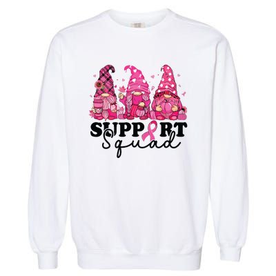 Breast Cancer Awareness For Gnomes Support Squad Garment-Dyed Sweatshirt