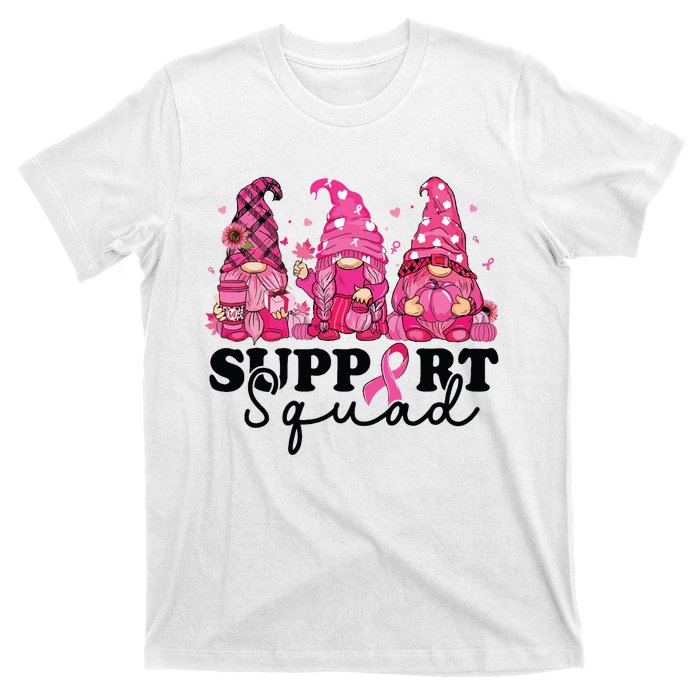 Breast Cancer Awareness For Gnomes Support Squad T-Shirt