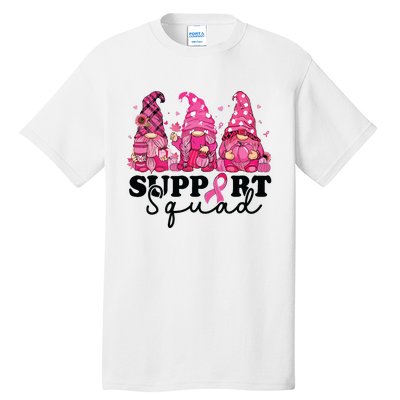 Breast Cancer Awareness For Gnomes Support Squad Tall T-Shirt