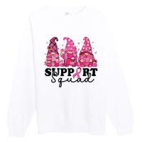 Breast Cancer Awareness For Gnomes Support Squad Premium Crewneck Sweatshirt