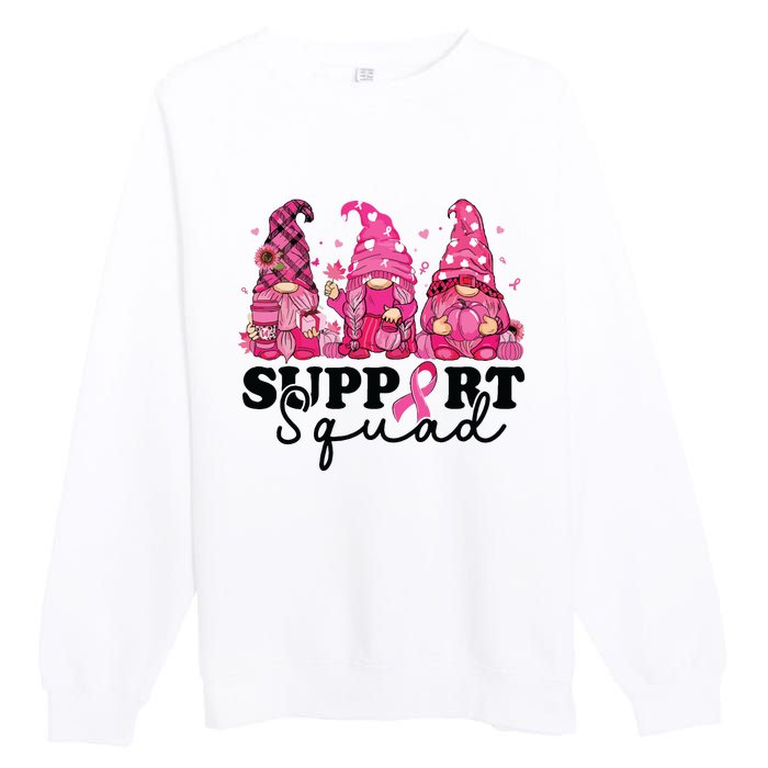 Breast Cancer Awareness For Gnomes Support Squad Premium Crewneck Sweatshirt