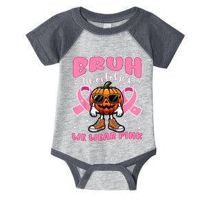 Breast Cancer Awareness For Girl Boy Halloween Pumpkin Infant Baby Jersey Bodysuit