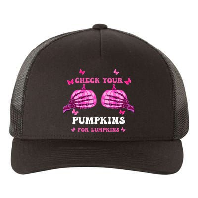 Breast Cancer Awareness Boos Pumpkin Save Your Boo Bees Yupoong Adult 5-Panel Trucker Hat