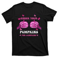 Breast Cancer Awareness Boos Pumpkin Save Your Boo Bees T-Shirt