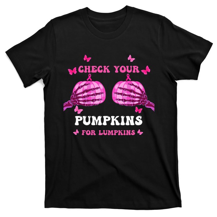 Breast Cancer Awareness Boos Pumpkin Save Your Boo Bees T-Shirt