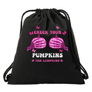 Breast Cancer Awareness Boos Pumpkin Save Your Boo Bees Drawstring Bag