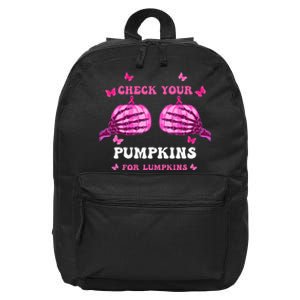 Breast Cancer Awareness Boos Pumpkin Save Your Boo Bees 16 in Basic Backpack