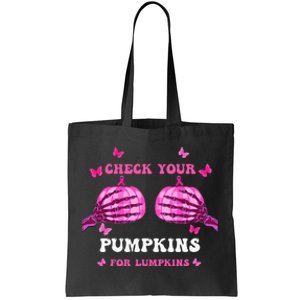 Breast Cancer Awareness Boos Pumpkin Save Your Boo Bees Tote Bag