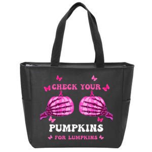 Breast Cancer Awareness Boos Pumpkin Save Your Boo Bees Zip Tote Bag