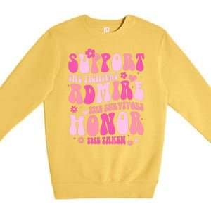 Breast Cancer Awareness Support Admire Honor Premium Crewneck Sweatshirt