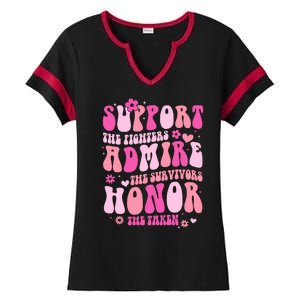 Breast Cancer Awareness Support Admire Honor Ladies Halftime Notch Neck Tee