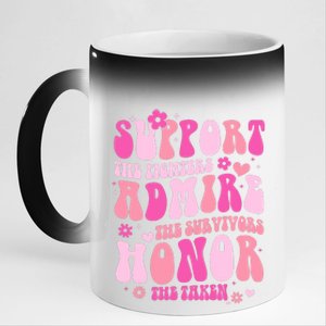 Breast Cancer Awareness Support Admire Honor 11oz Black Color Changing Mug