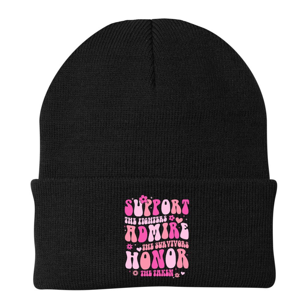 Breast Cancer Awareness Support Admire Honor Beanie