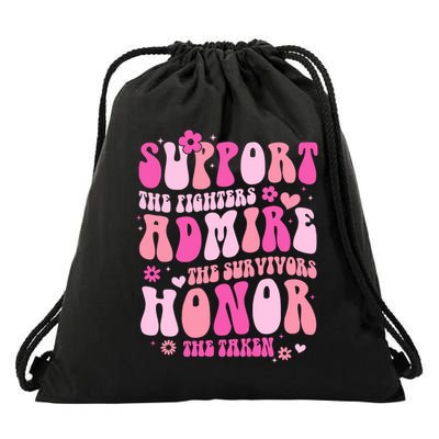 Breast Cancer Awareness Support Admire Honor Drawstring Bag