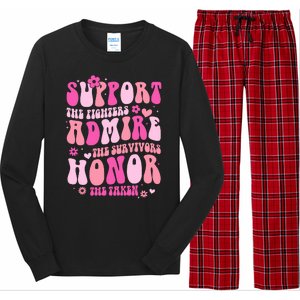 Breast Cancer Awareness Support Admire Honor Long Sleeve Pajama Set