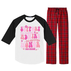 Breast Cancer Awareness Support Admire Honor Raglan Sleeve Pajama Set