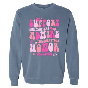 Breast Cancer Awareness Support Admire Honor Garment-Dyed Sweatshirt