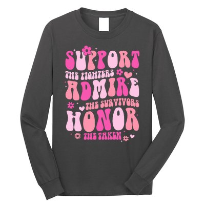 Breast Cancer Awareness Support Admire Honor Long Sleeve Shirt