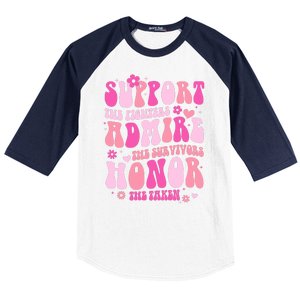 Breast Cancer Awareness Support Admire Honor Baseball Sleeve Shirt