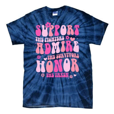 Breast Cancer Awareness Support Admire Honor Tie-Dye T-Shirt