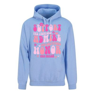 Breast Cancer Awareness Support Admire Honor Unisex Surf Hoodie