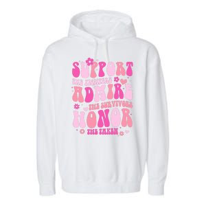 Breast Cancer Awareness Support Admire Honor Garment-Dyed Fleece Hoodie