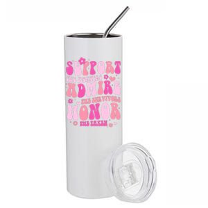 Breast Cancer Awareness Support Admire Honor Stainless Steel Tumbler