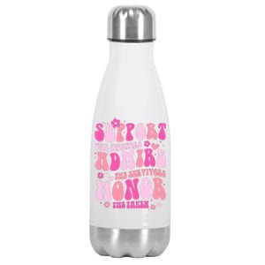 Breast Cancer Awareness Support Admire Honor Stainless Steel Insulated Water Bottle