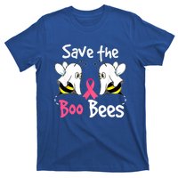 Breast Cancer Awareness Save Boo Bees Funny Halloween Gift T-Shirt