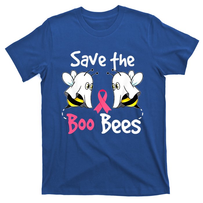 Breast Cancer Awareness Save Boo Bees Funny Halloween Gift T-Shirt