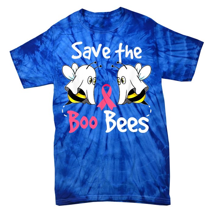 Breast Cancer Awareness Save Boo Bees Funny Halloween Gift Tie-Dye T-Shirt