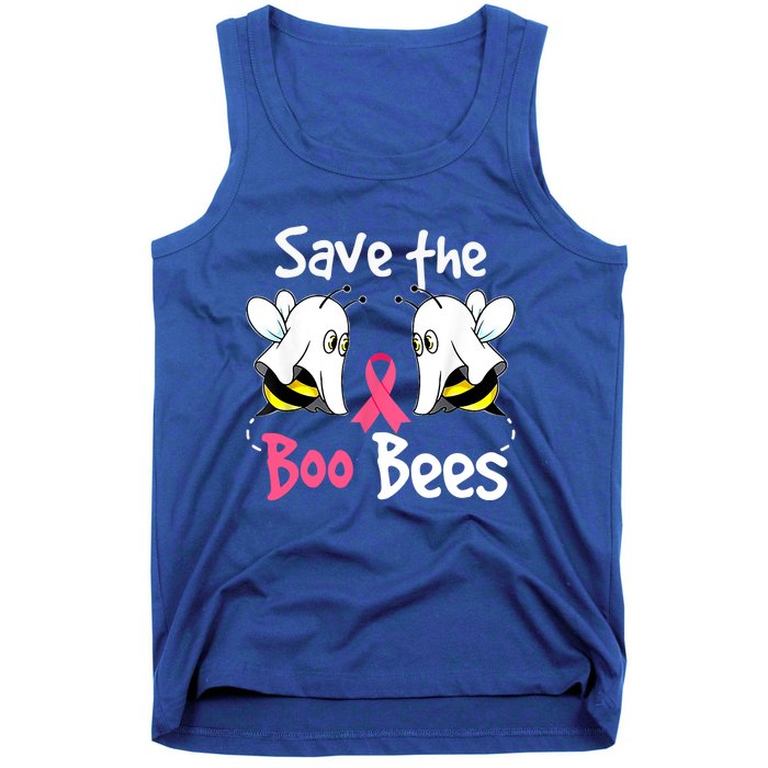 Breast Cancer Awareness Save Boo Bees Funny Halloween Gift Tank Top