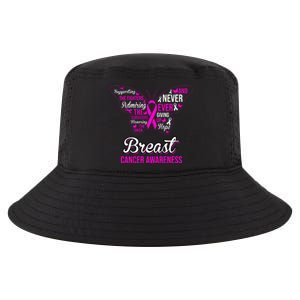 Breast Cancer Awareness Pink Butterfly Ribbon Quotes Cool Comfort Performance Bucket Hat