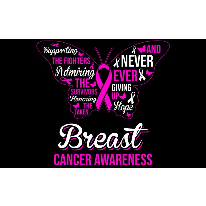 Breast Cancer Awareness Pink Butterfly Ribbon Quotes Bumper Sticker