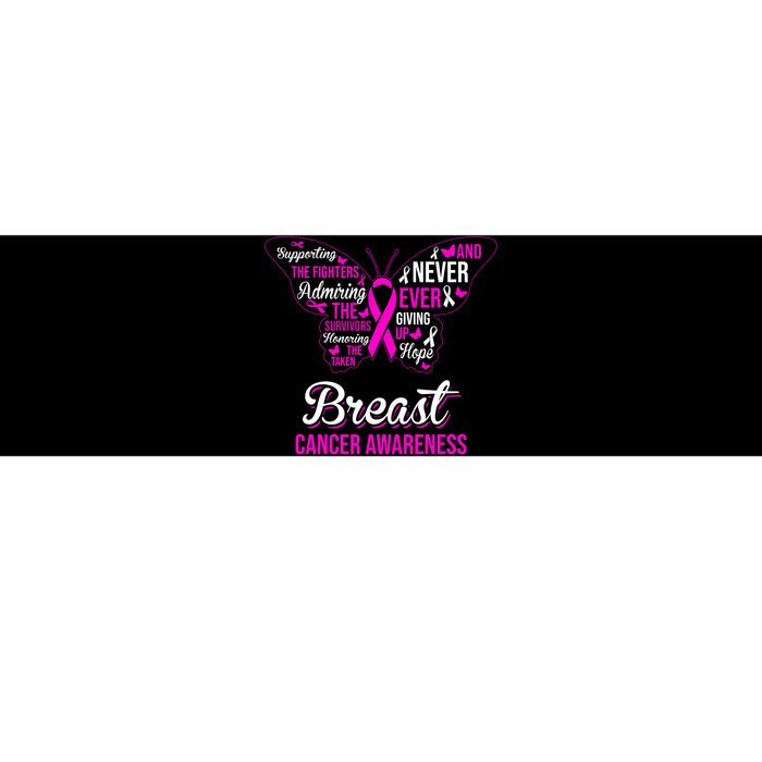 Breast Cancer Awareness Pink Butterfly Ribbon Quotes Bumper Sticker