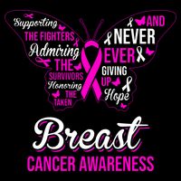 Breast Cancer Awareness Pink Butterfly Ribbon Quotes Drawstring Bag