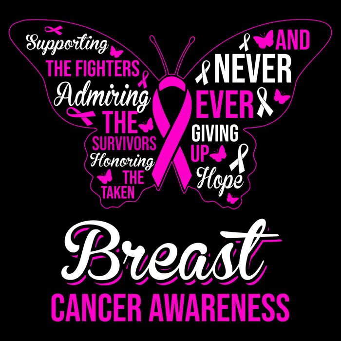 Breast Cancer Awareness Pink Butterfly Ribbon Quotes Drawstring Bag