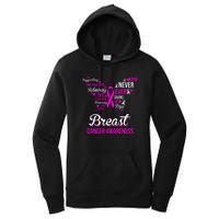 Breast Cancer Awareness Pink Butterfly Ribbon Quotes Women's Pullover Hoodie