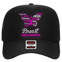 Breast Cancer Awareness Pink Butterfly Ribbon Quotes Trucker Hat