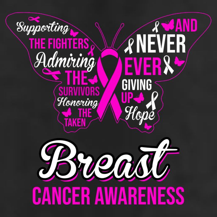 Breast Cancer Awareness Pink Butterfly Ribbon Quotes Trucker Hat