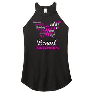 Breast Cancer Awareness Pink Butterfly Ribbon Quotes Women's Perfect Tri Rocker Tank