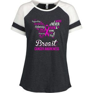 Breast Cancer Awareness Pink Butterfly Ribbon Quotes Enza Ladies Jersey Colorblock Tee