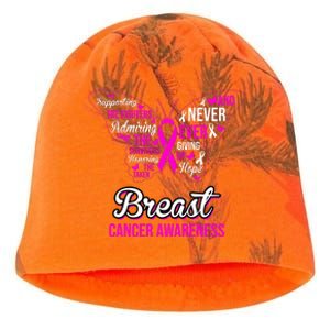 Breast Cancer Awareness Pink Butterfly Ribbon Quotes Kati - Camo Knit Beanie