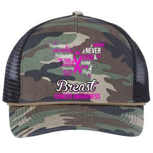 Breast Cancer Awareness Pink Butterfly Ribbon Quotes Retro Rope Trucker Hat Cap