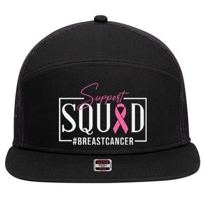 Breast Cancer Awareness Support Squad #Breastcancer Pink Ribbon Cancer Gifts 7 Panel Mesh Trucker Snapback Hat