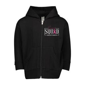 Breast Cancer Awareness Support Squad #Breastcancer Pink Ribbon Cancer Gifts Toddler Zip Fleece Hoodie